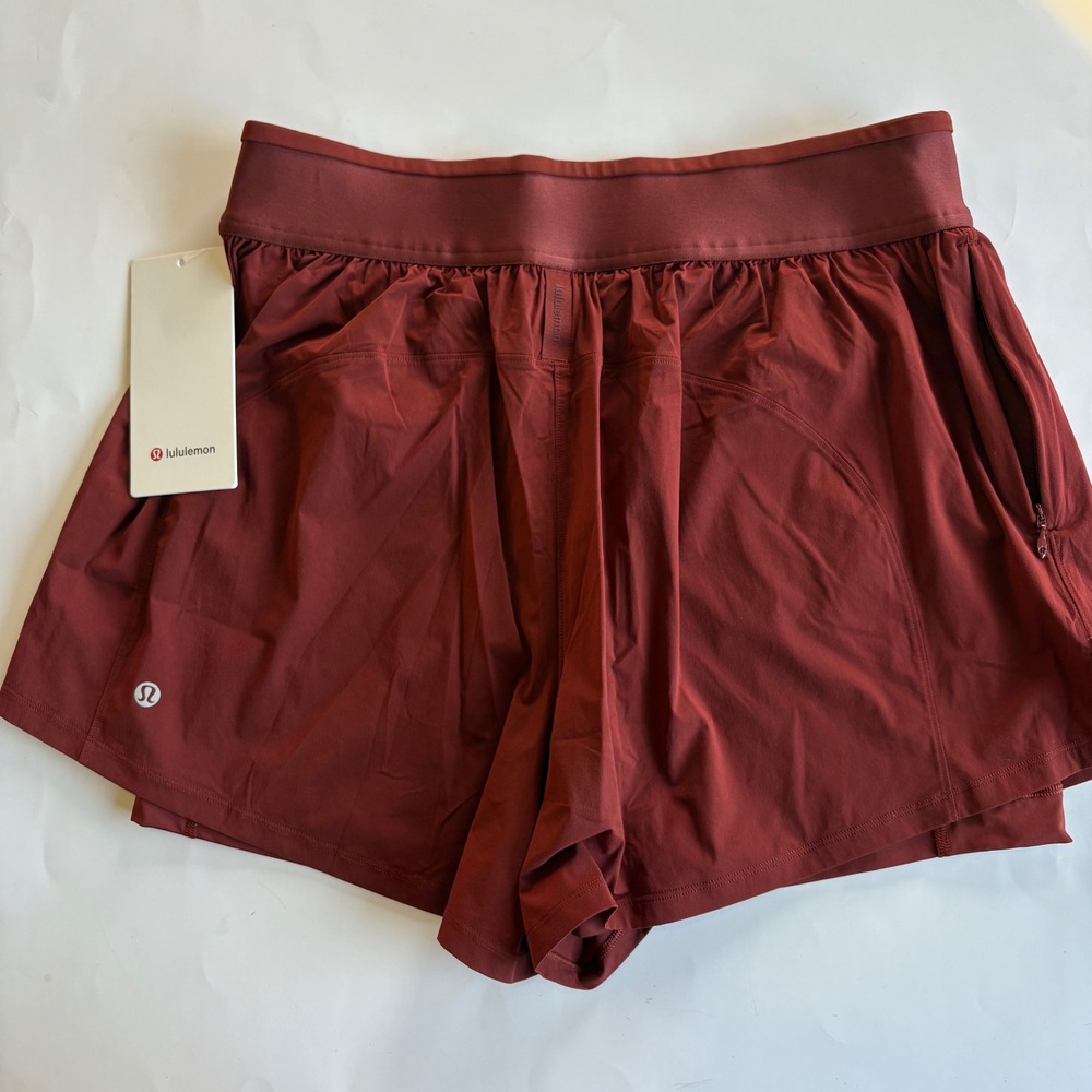 Lululemon License to Train SHR Lined Short 3.5 Cacao Red Brown LW7DTLS Size L - Picture 2 of 8